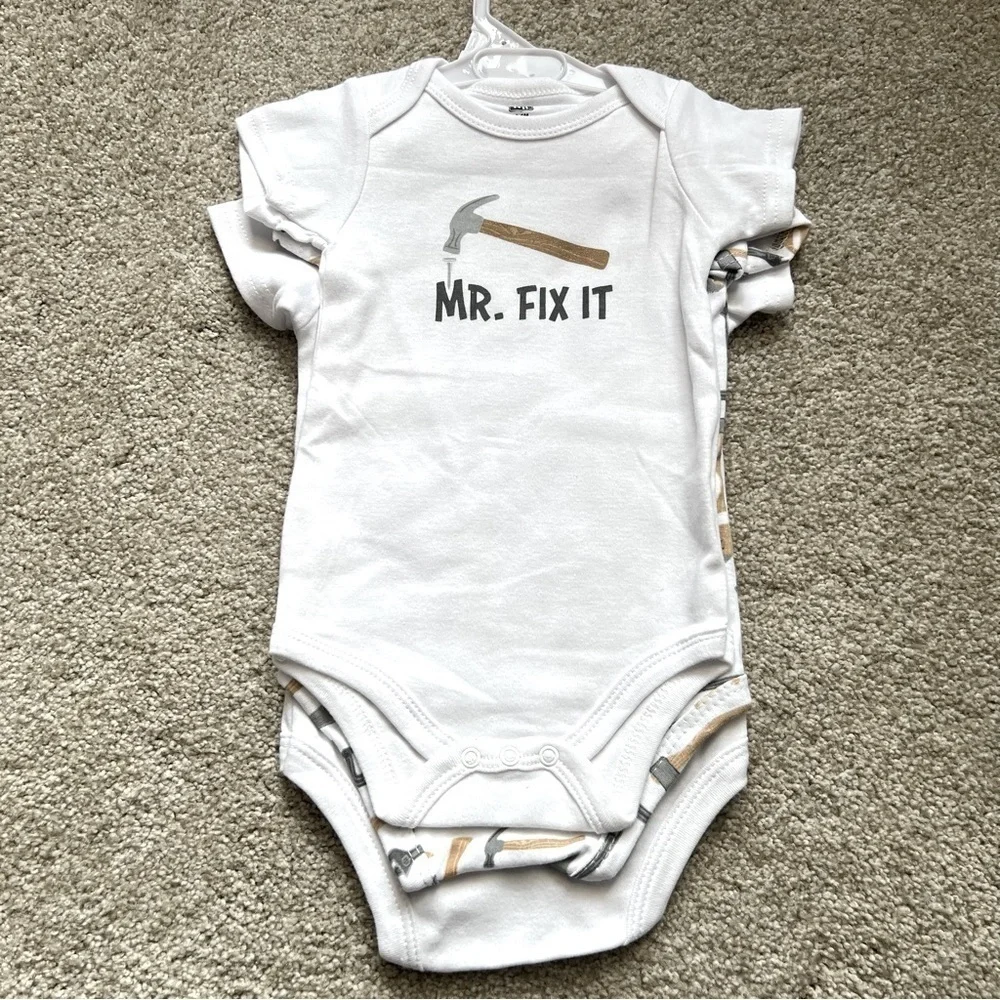 NWT Hudson Baby set of three short sleeve bodysuits size 3-6 months